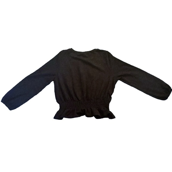 Who What Wear long sleeve peplum top with cinching waist black plus size - Picture 2 of 6